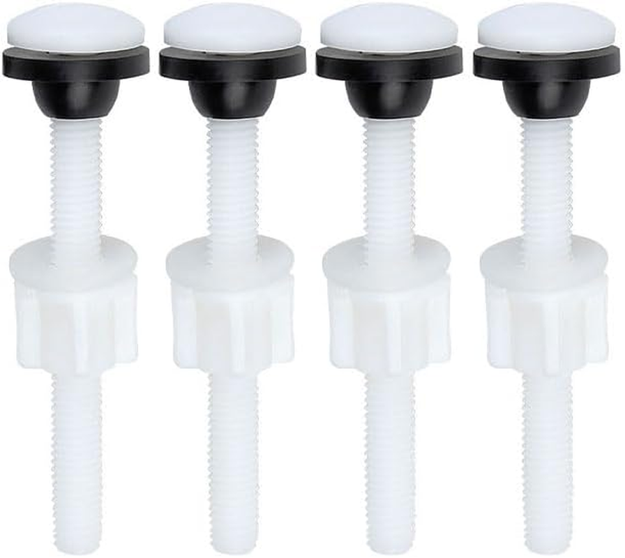 4 Pcs Toilet Cistern Seal Bolt Kit, Plastic Fixing Screw Rustproof, WC Tank、Bathroom Fastener Repair Kits image number 2