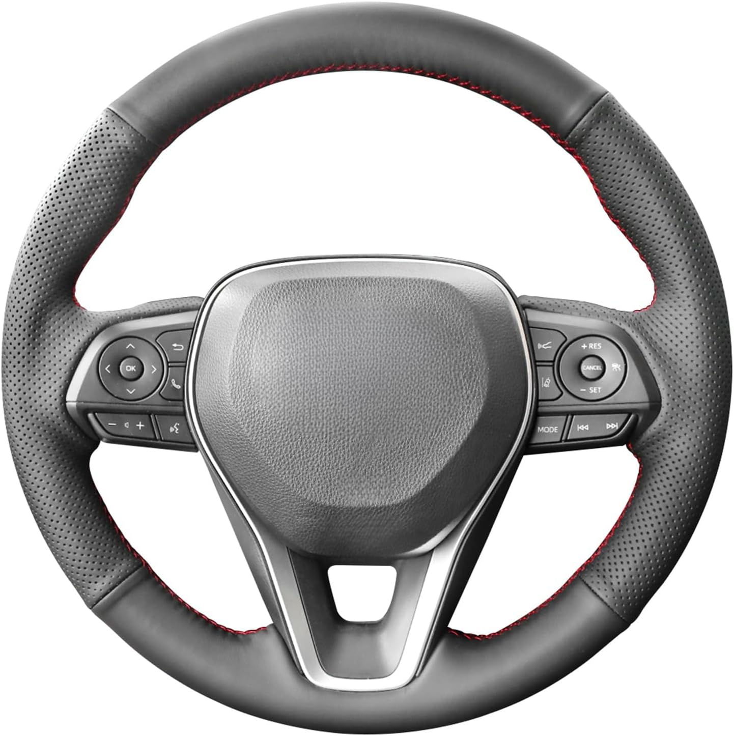 MEWANT Steering Wheel Cover for Toyota Camry/Corolla / RAV4 / Avalon Carbon Fiber&Genuine Leather Steering Wheel Wrap