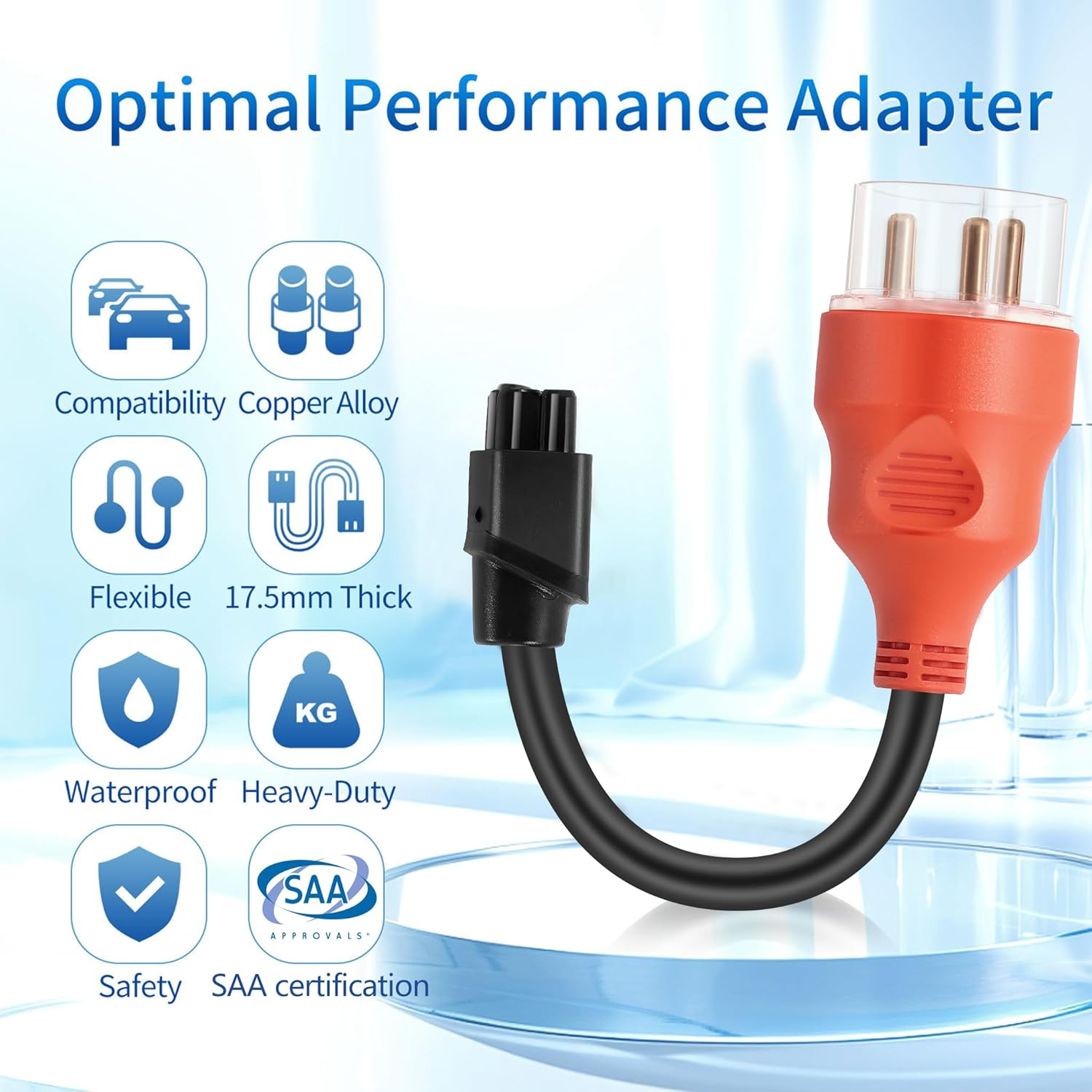 3-Pin to Tesla Adapter, 240V 32A Portable Adapter for Tesla Gen 2, Compatible with Model S, 3, X, Y, Fast Charging for Road Trips, Camping & Hotels (3-Pin) image number 1