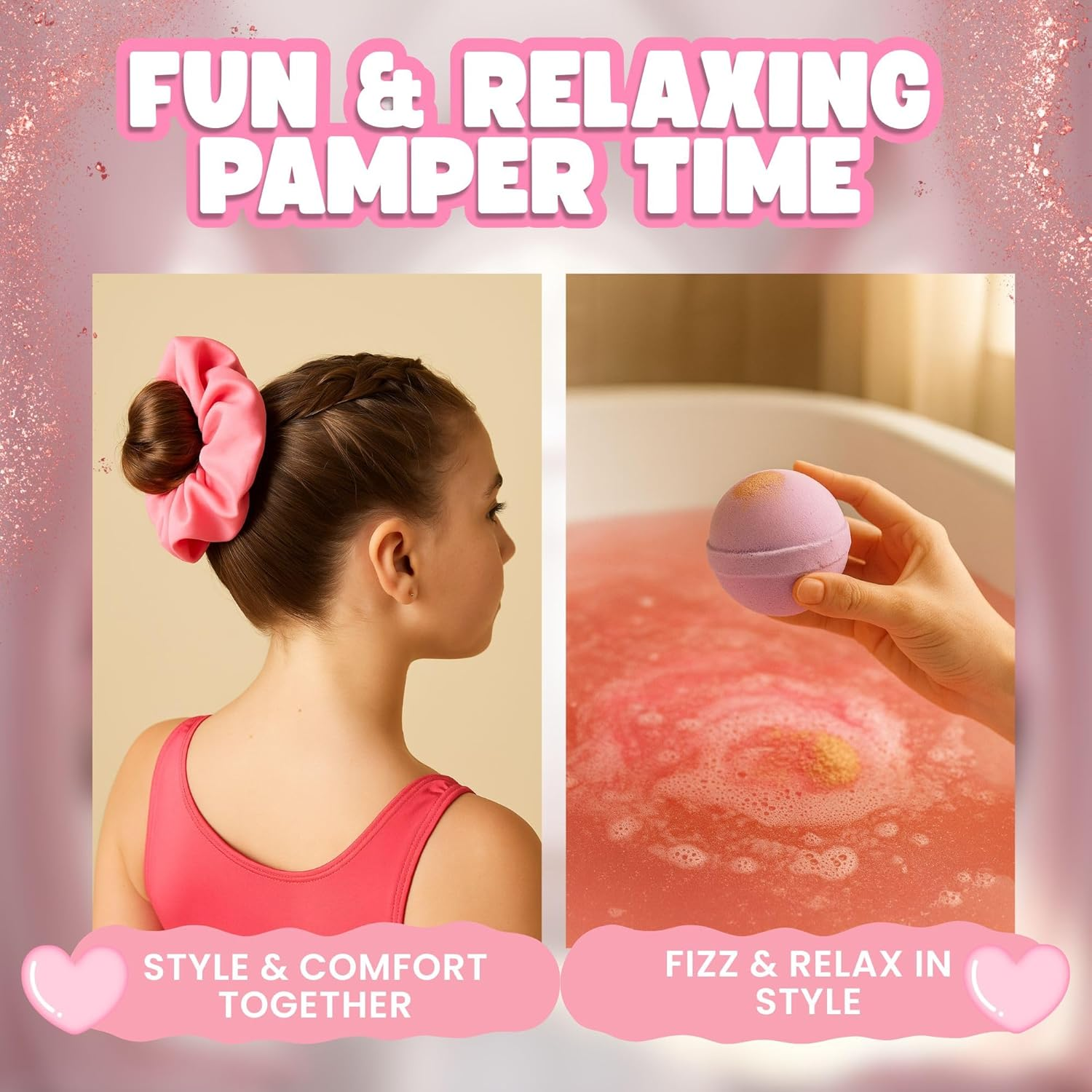 Pamper Gifts for Teens - Girls Pamper Set Includes Soft Spa Headband, Bath Bomb, Cozy Socks, Peel-Off Girls Face Mask, Girls Hair Scrunchie and a Bag of Sweet Treats image number 5
