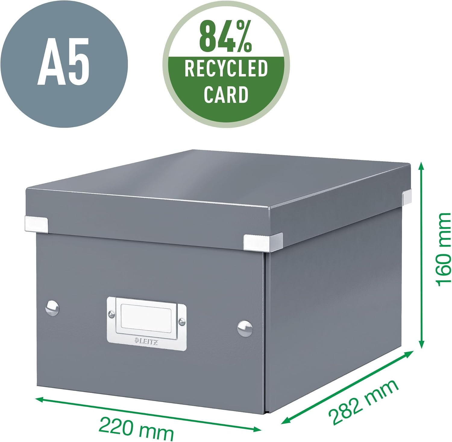 Leitz A5 Storage Box, Click and Store Range 60430036 - Small, Blue image number 7