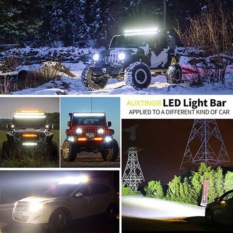 LED Light Bar, 51CM 288W Led Light Bar with Wiring Harness, Flood Spot Combo Beam, Driving Work Lamp for 4X4 Truck Tractor Boat Car ATV UTV SUV, 6000K 9V 32V IP67 White image number 4