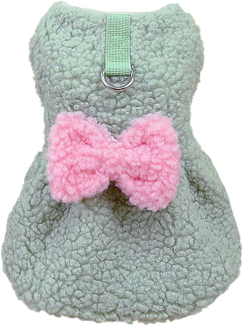 AIMALL Spring & Autumn Pet Clothes - Teddy Bear Dog Dress and Kitten Ice Cotton Skirt, Cute and Cozy Outfit for Small Dogs and Cats