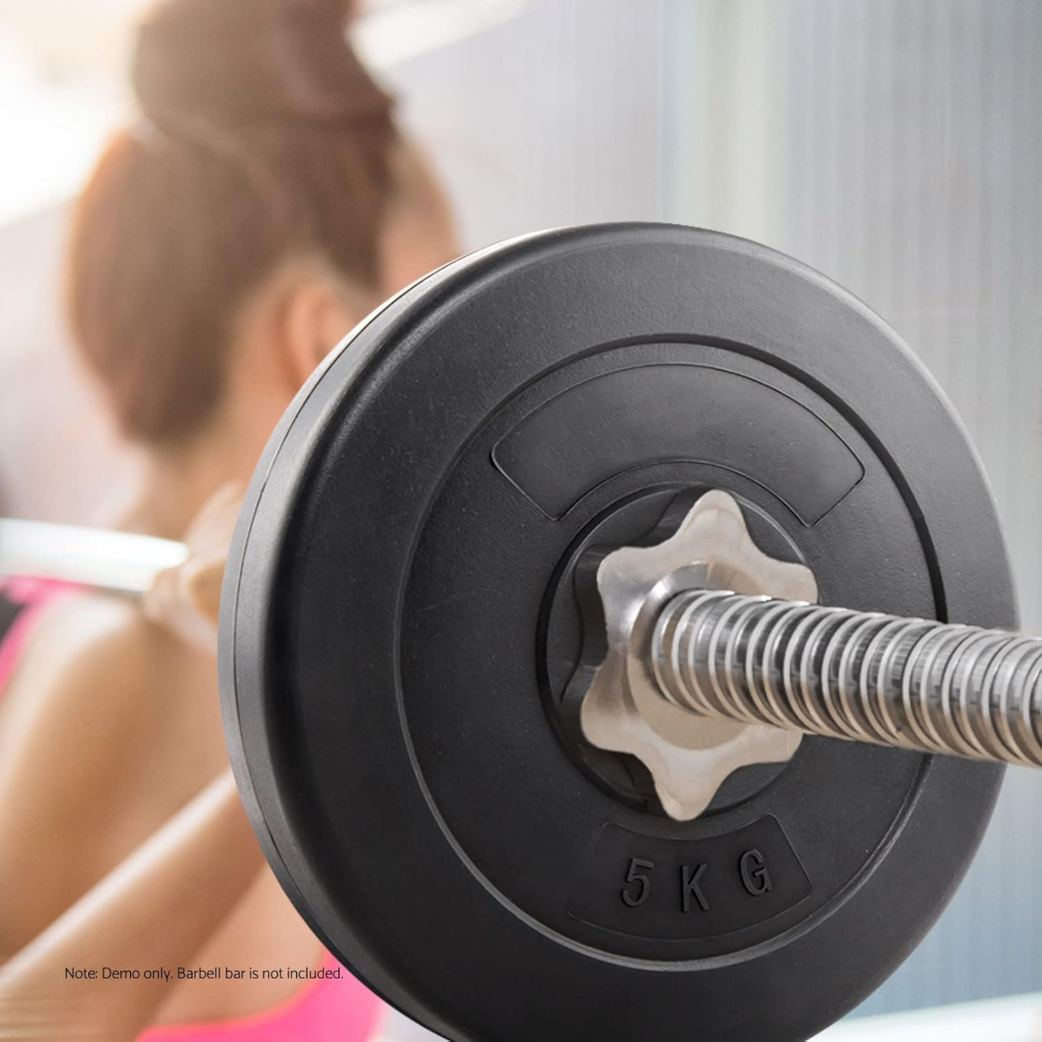 Everfit 10Kg Barbell Weight Plates, Barbells Weights Set Bumper Plate Strength Training Exercise Fitness Equipment for Home Gym, with Edged Ring Sets of 2 image number 6