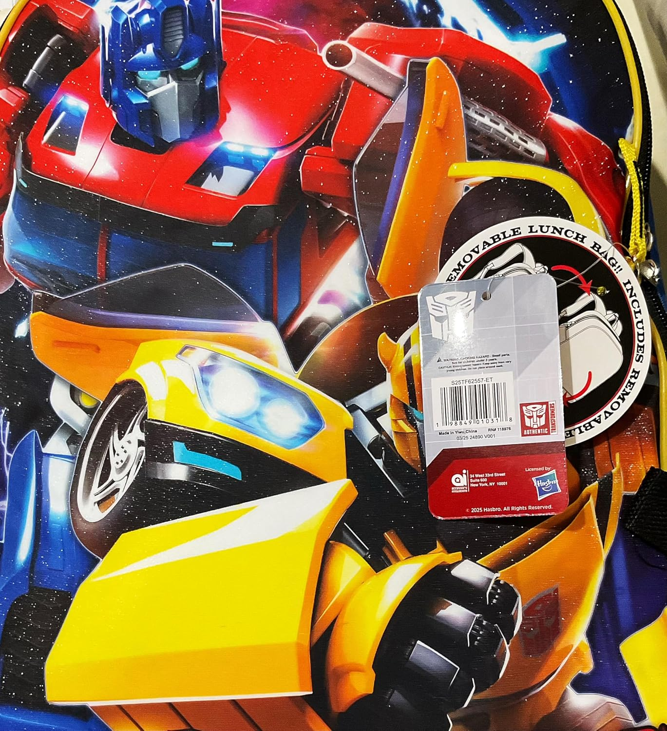 AI ACCESSORY INNOVATIONS Transformers Bumblebee & Optimus Prime Full Size 16 Inch Backpack with Detachable Lunch Box image number 2