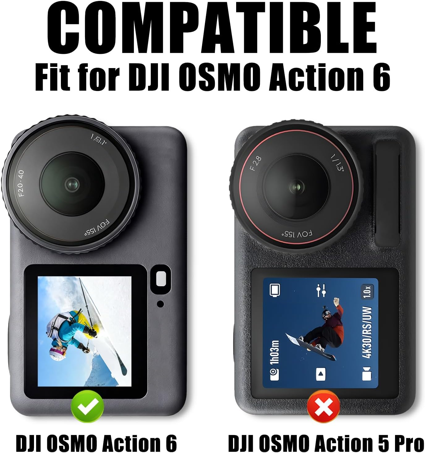 TQLGY Tempered Glass Screen Protector for DJI Osmo Action 6 Accessories with Camera Lens Protector, Ultra HD, Anti-Scratch, Bubble-Free Installation, 3-Pack Each image number 6