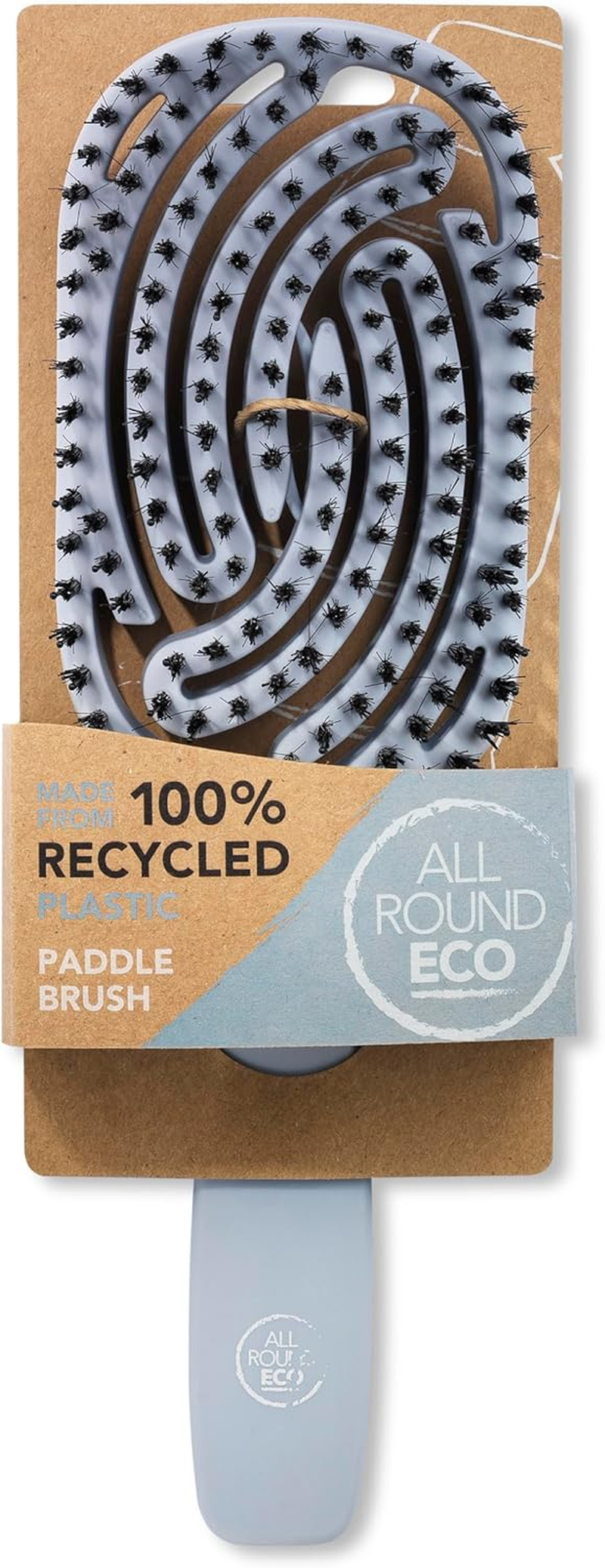 All round Eco, Paddle Vented Smoothing Multi Tufted Hair Brush, 100% Recycled Plastic, Blue image number 3