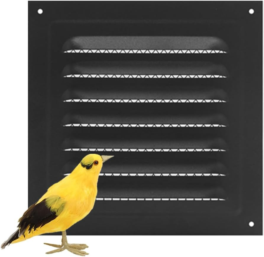 Black Air Vent Cover, Attic Vent Soffit Vent Aluminum Wall Vent Metal Shed Vent Square Vent Louver Vent Grille with Built-In Insect Screen for Exterior Door House Attic Garage Ceiling, 15Cmx15Cm image number 1