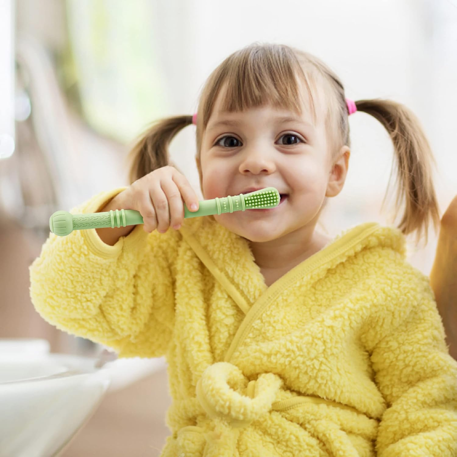 Pandaear Baby Teether Tubes| 6 Pack Soft Silicone Chew Straw Teething Toy for Infant Toddlers, Dishwasher Safe image number 5