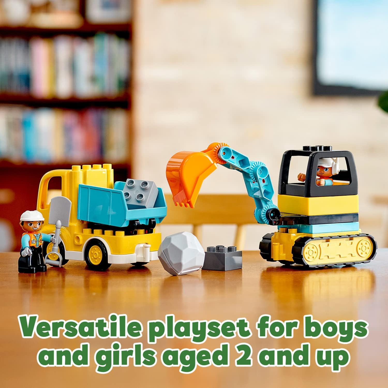 LEGO DUPLO Construction Truck and Tracked Excavator, Buildable Kids Toy for 2+ Year Old; Digger Toy and Tipper Truck Learning Set for Toddlers Who like Construction Sites and Creative Play 10931 image number 2