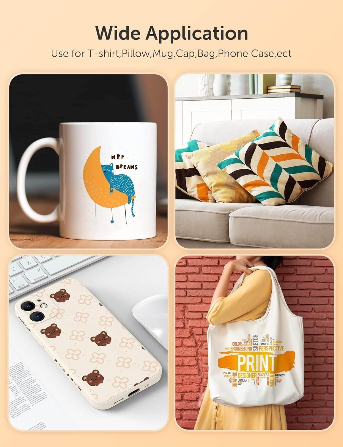 580ML Sublimation Ink Refilled Bottlescompatible for ET2400 ET2720 ET2760 ET2750 ET4800 ET-2800 ET-2803 ET-2850 Inkjet Printers Heat Press Transfer on Mugs T-Shirts