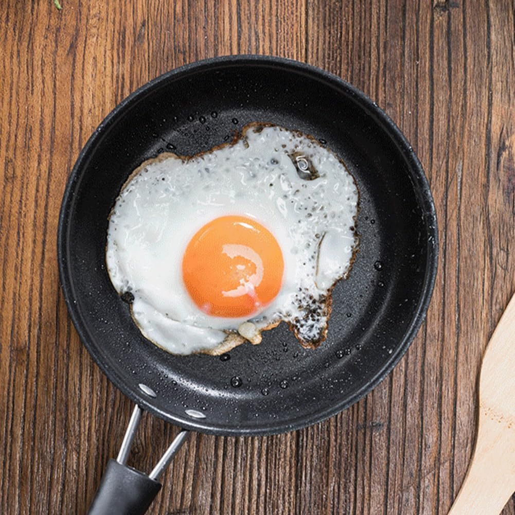 Non Stick Omelette Mini Frying Pan Easy Clean Fish round with Handle Stainless Steel Ergonomic image number 3