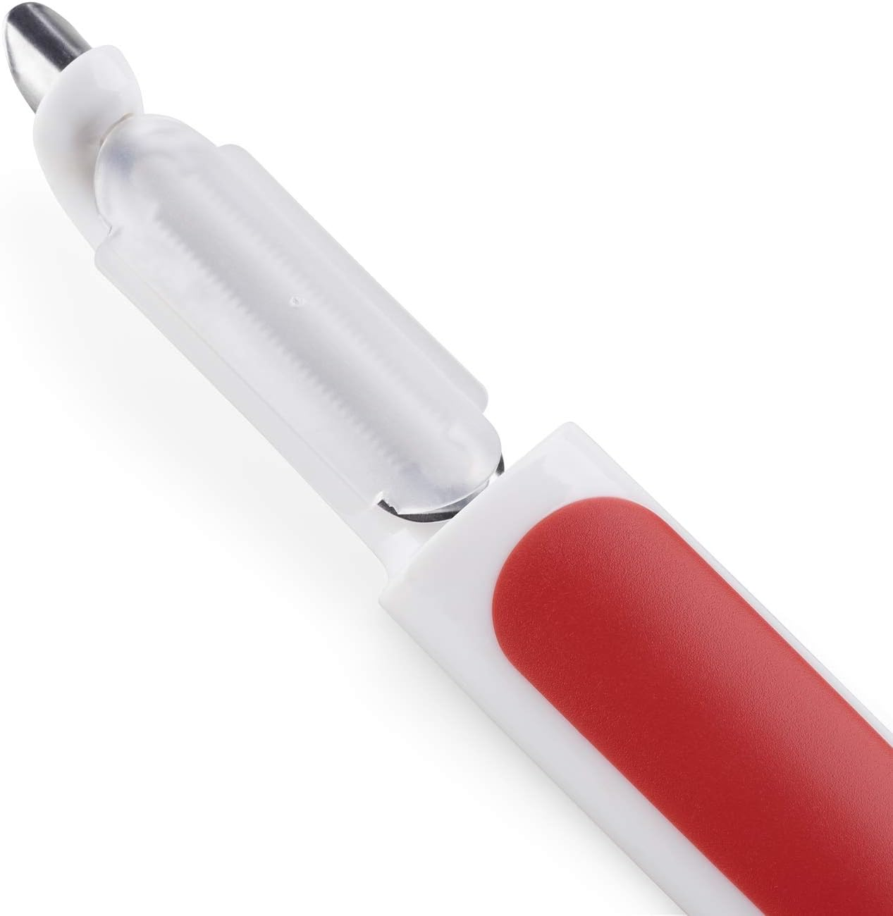 Zyliss Vegetable Peeler | Smooth Glide Swivel Potato Peeler with De-Eyeing Cutting Tip | Comfortable Ergonomic Handle | Stainless Steel Sharp Blade | 2.5 X 9.5 X 26 Cm | White/Red image number 3