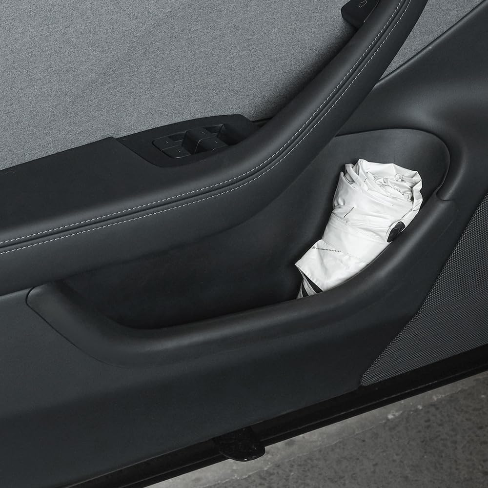 Door Side Storage Box Compatible with New Tesla Model 3 Highland 2024 2025 4 PCS Full-Cover Front and Rear Door Tray Organizer TPE Door Slot Tray Mats Interior Accessories image number 3