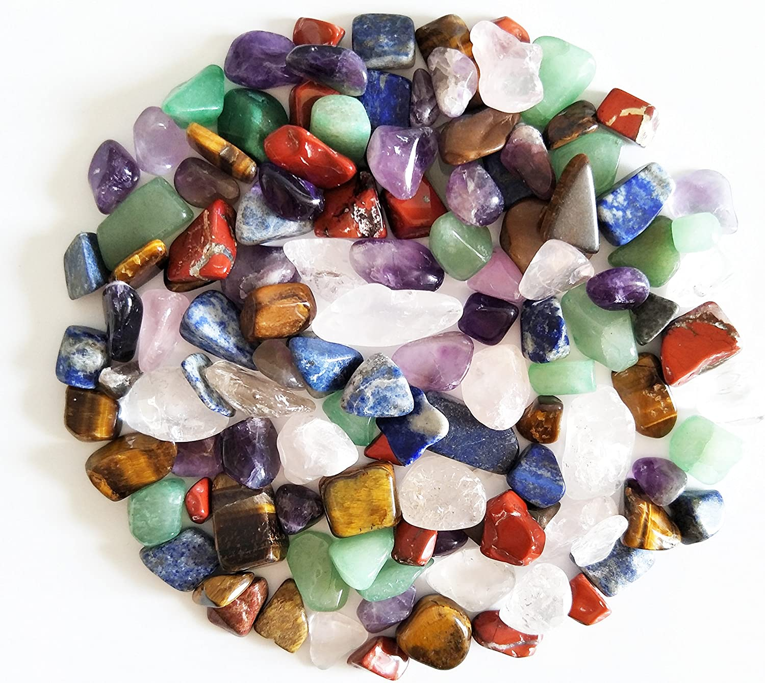 Mixed Natural Crystal 7 Chakra Stones, One Bag, about 100 Pieces, Weights about 160 Grammes in Total, Small Size image number 2