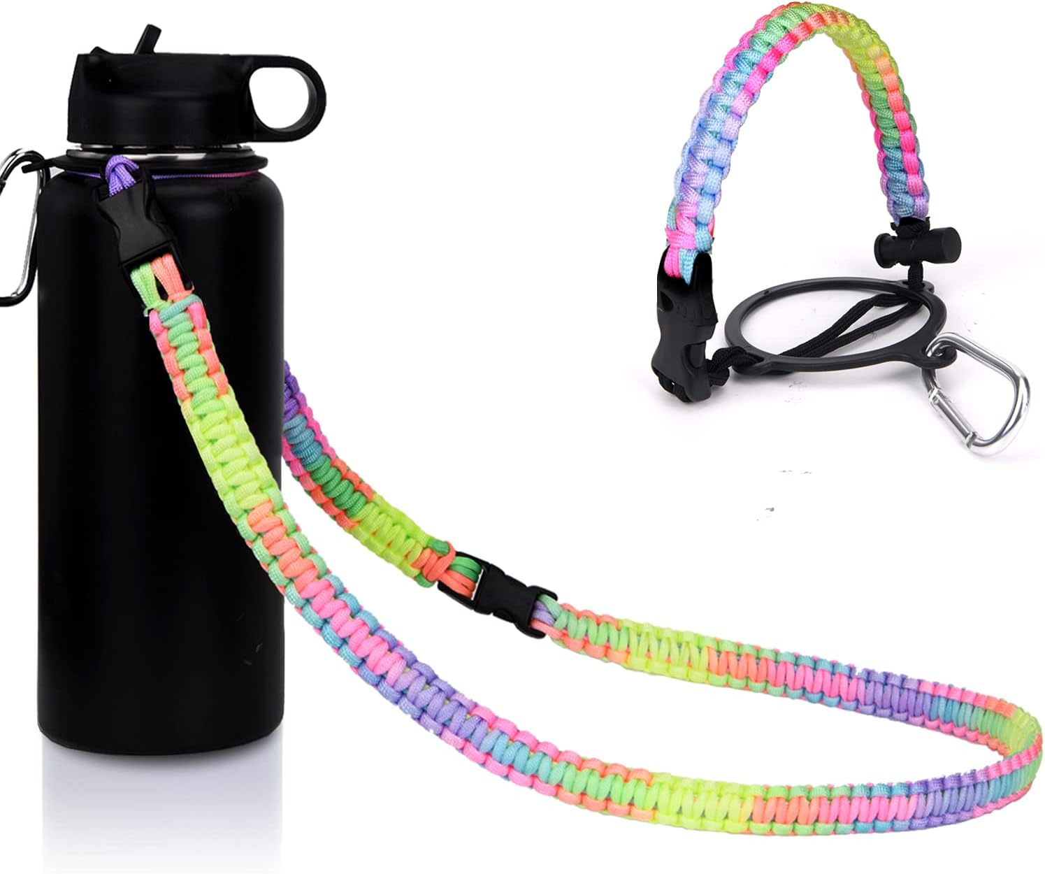 Paracord Handle with Shoulder Strap for Hydro Flask Bottle Strap