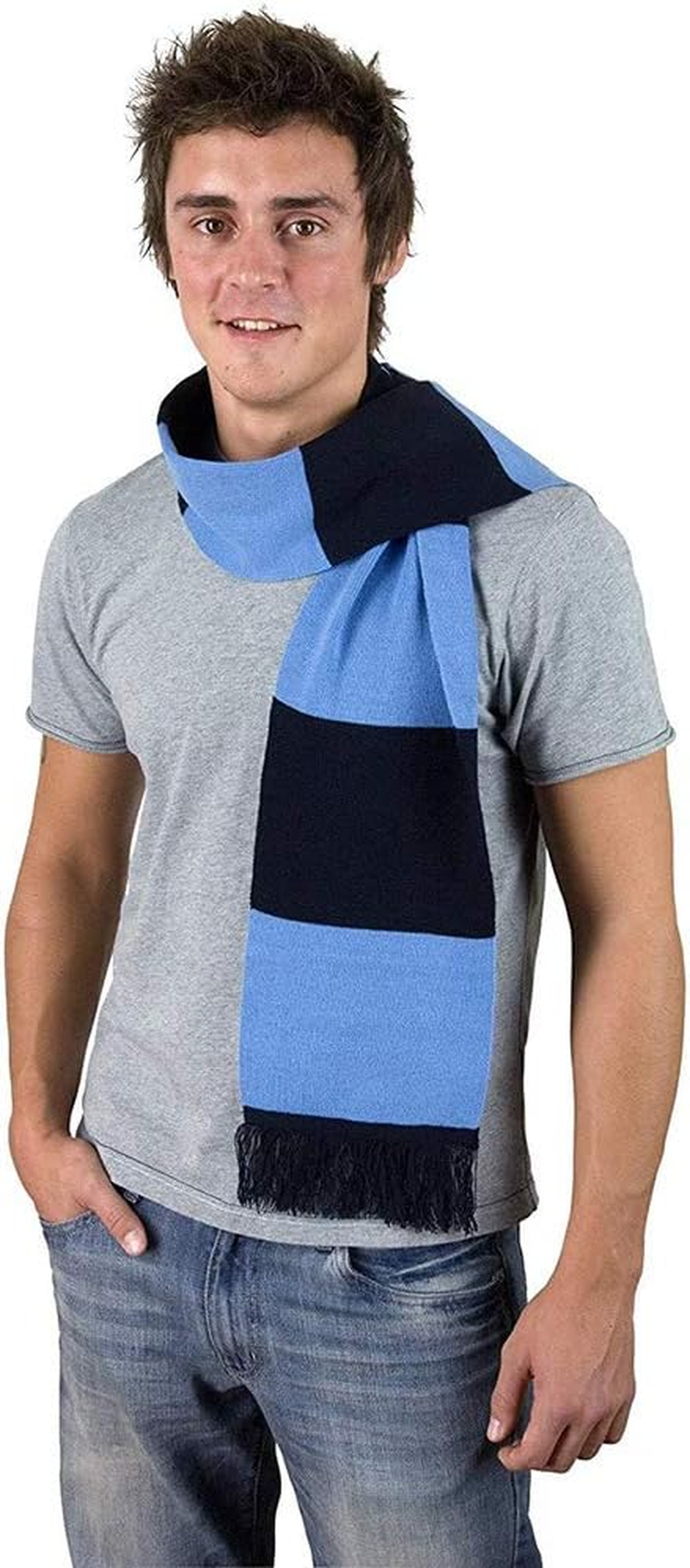 Result Mens Heavy Knit Thermal Winter Scarf (UK Size: One Size) (White/Royal) image number 4