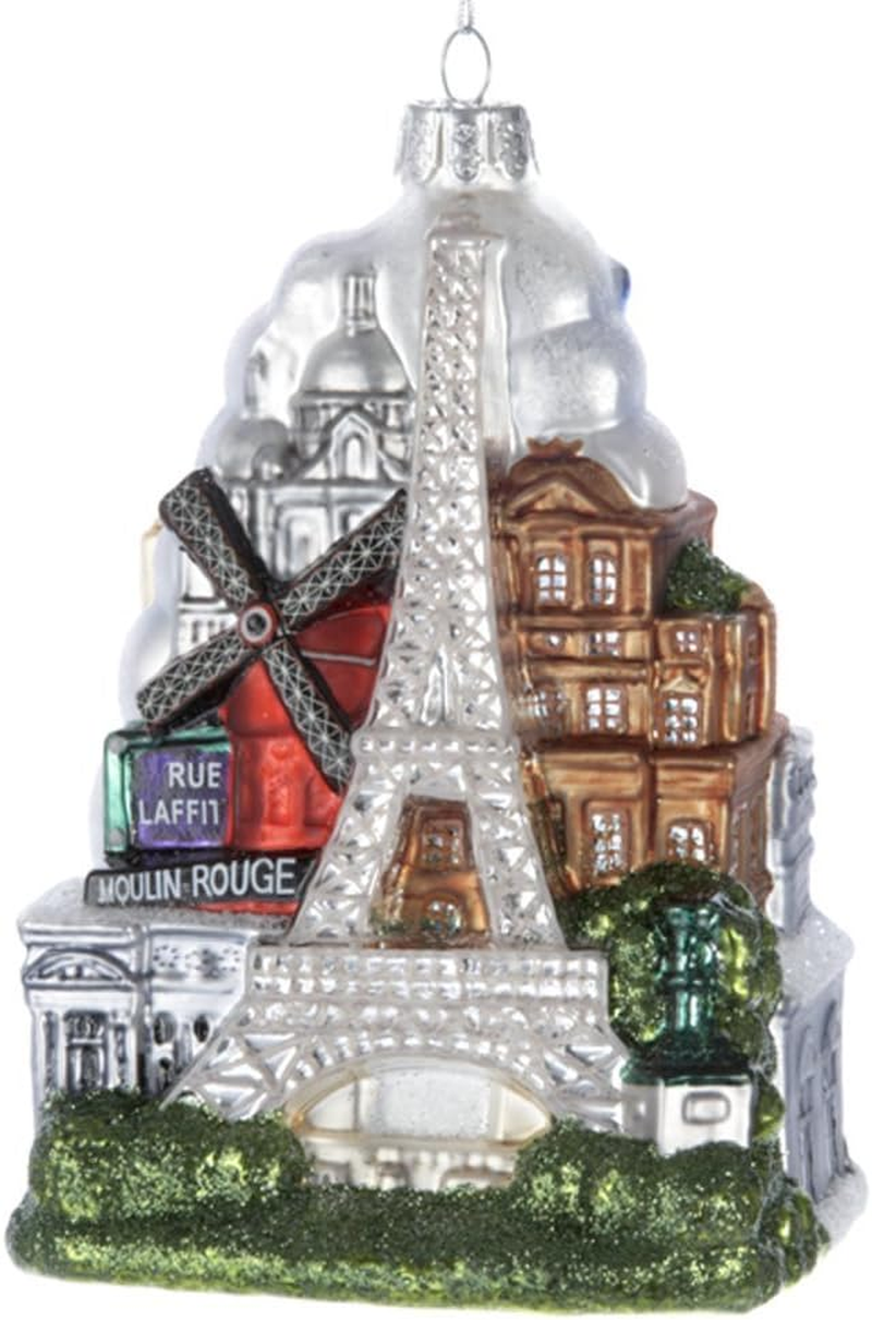 Kurt Adler 5-Inch Glass Paris City Ornament