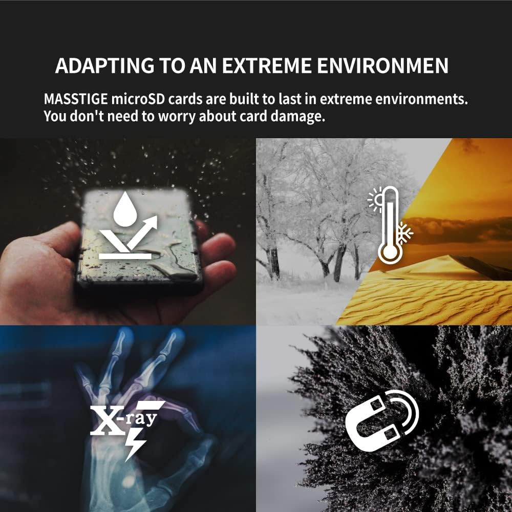 TCELL MASSTIGE 256GB Microsdxc Memory Card with Adapter - A1, UHS-I U3, V30, 4K, Micro SD Card, Read Speeds up to 100 Mb/S, Full HD & 4K UHD Microsd image number 4