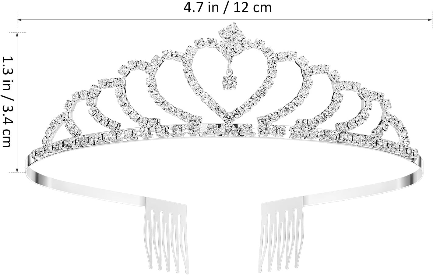 OSALADI Princess Crown Royal Bridal Crystal Tiaras Crown Jewellery Rhinestone Crown Headband Bride Princess for Women Birthday Silver image number 1