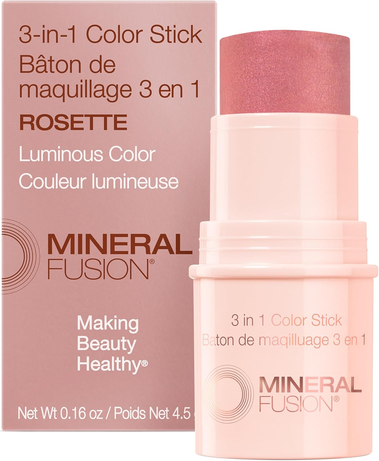 Mineral Fusion, Color Stick Rosette 3 in 1, 0.18 Ounce