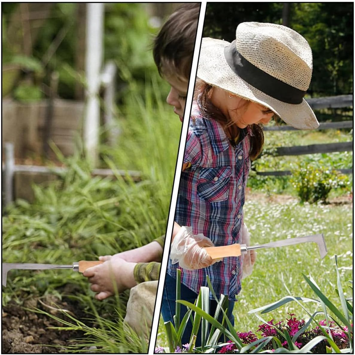 AIMALL Stainless Steel Weeder Tool with Wooden Handle, Lightweight Garden Weed Puller, Available in Sizes, Durable Weed Grabber image number 1