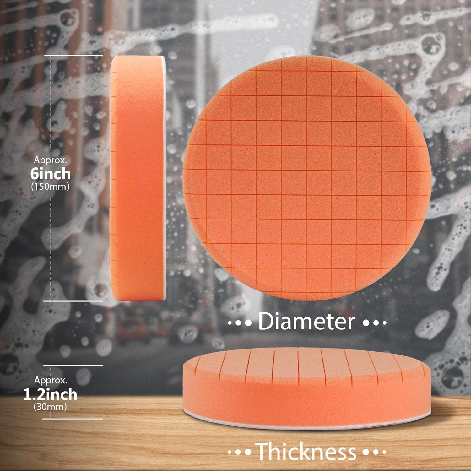 AVID POWER 6 Inch Buffing Polishing Pads 5Pcs for 6 Inch Backing Plate, Compound Buffing Sponge Pads for Car Buffer Polisher Compounding, Polishing and Waxing image number 2