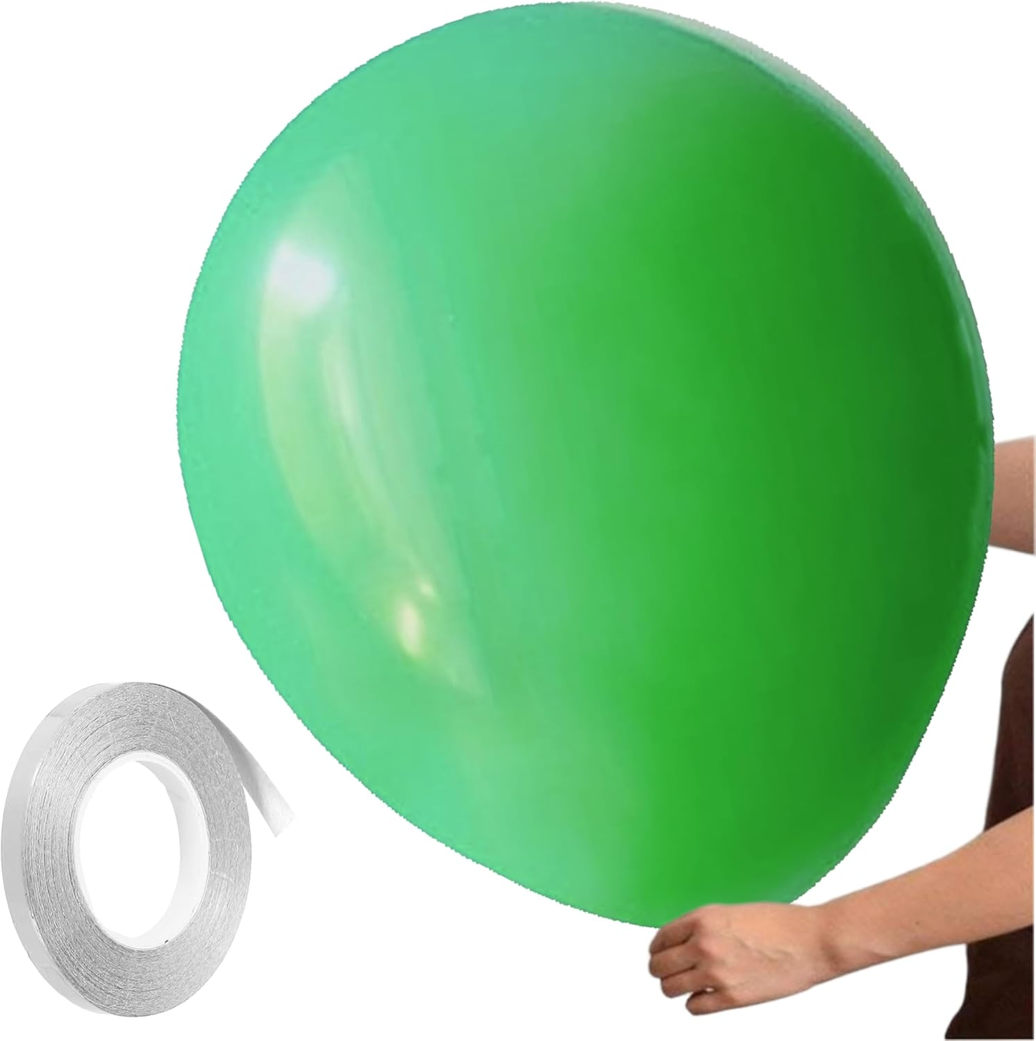 Lumjoy Large Balloons 6Pack 36 Inch Giant Green Latex Balloons with 5M Silver Ribbon, Jumbo Party Balloons for Jungle Theme Birthday Decor, Photo Backdrop & Festival image number 6