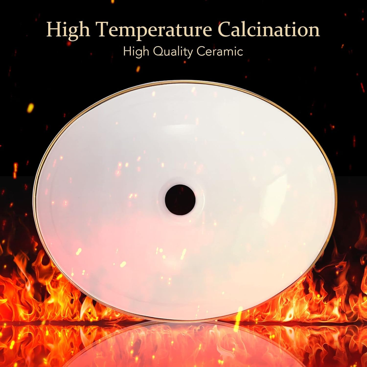 Luxsuite Bathroom Basin Sink Vessel Wash Basin Washing Vanity Bowl Bathroom above Counter Hand Toilet Bath Countertop Oval Ceramic Basin Lavatory White image number 6