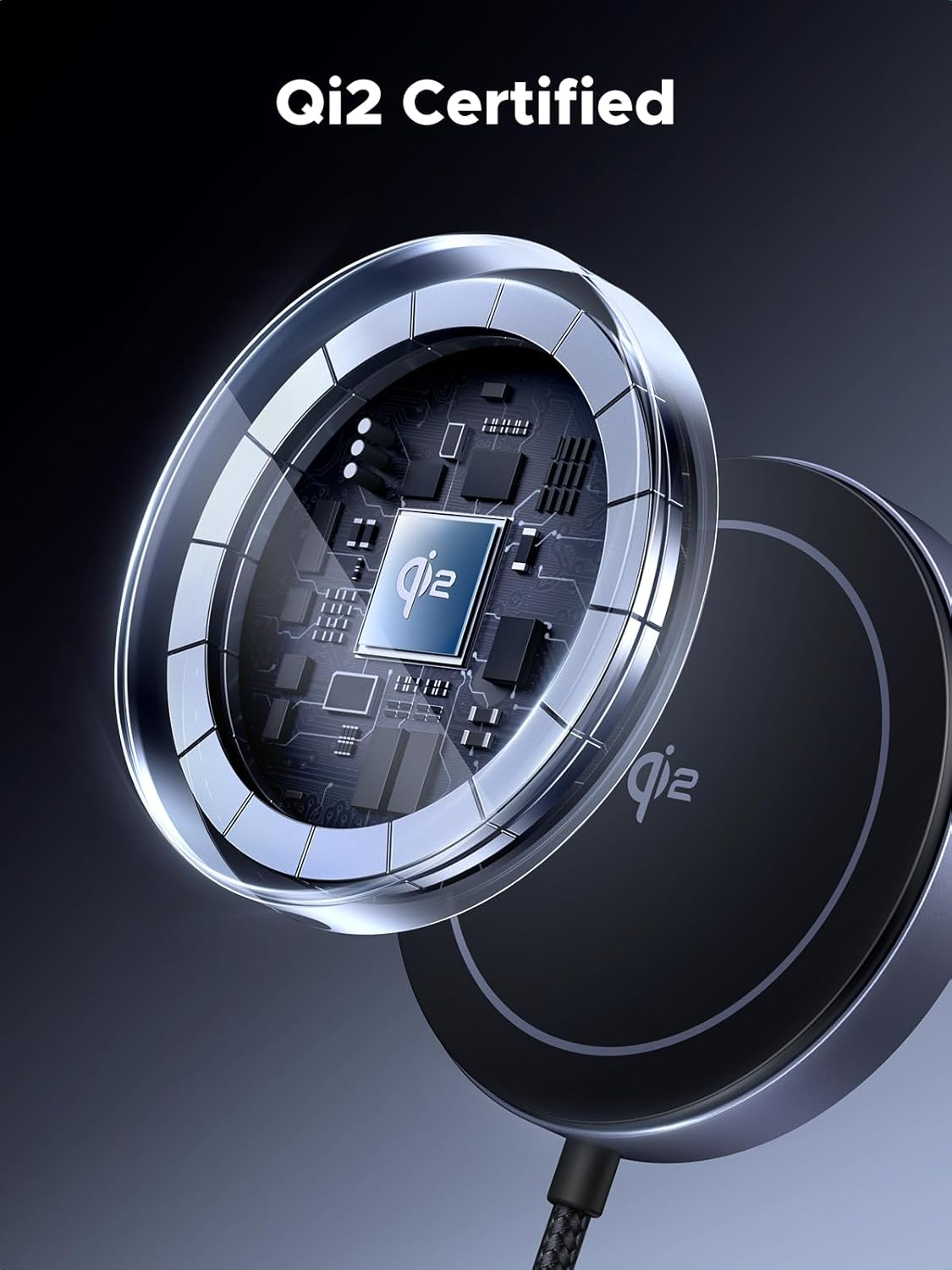 UGREEN Qi2 15W Wireless Charging Pad 1.5M, Magflow Wireless Charger Magsafe Compatible, Magsafe Charger, for Iphone 16/15/14/13/12 and Airpods image number 1