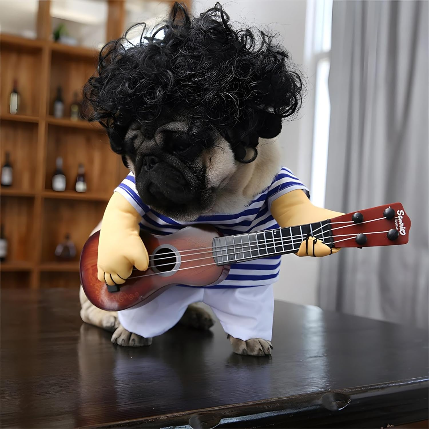 NACOCO Pet Guitar Costume Dog Costumes Cat Halloween Christmas Cosplay Party Funny Outfit Clothes (L) image number 2