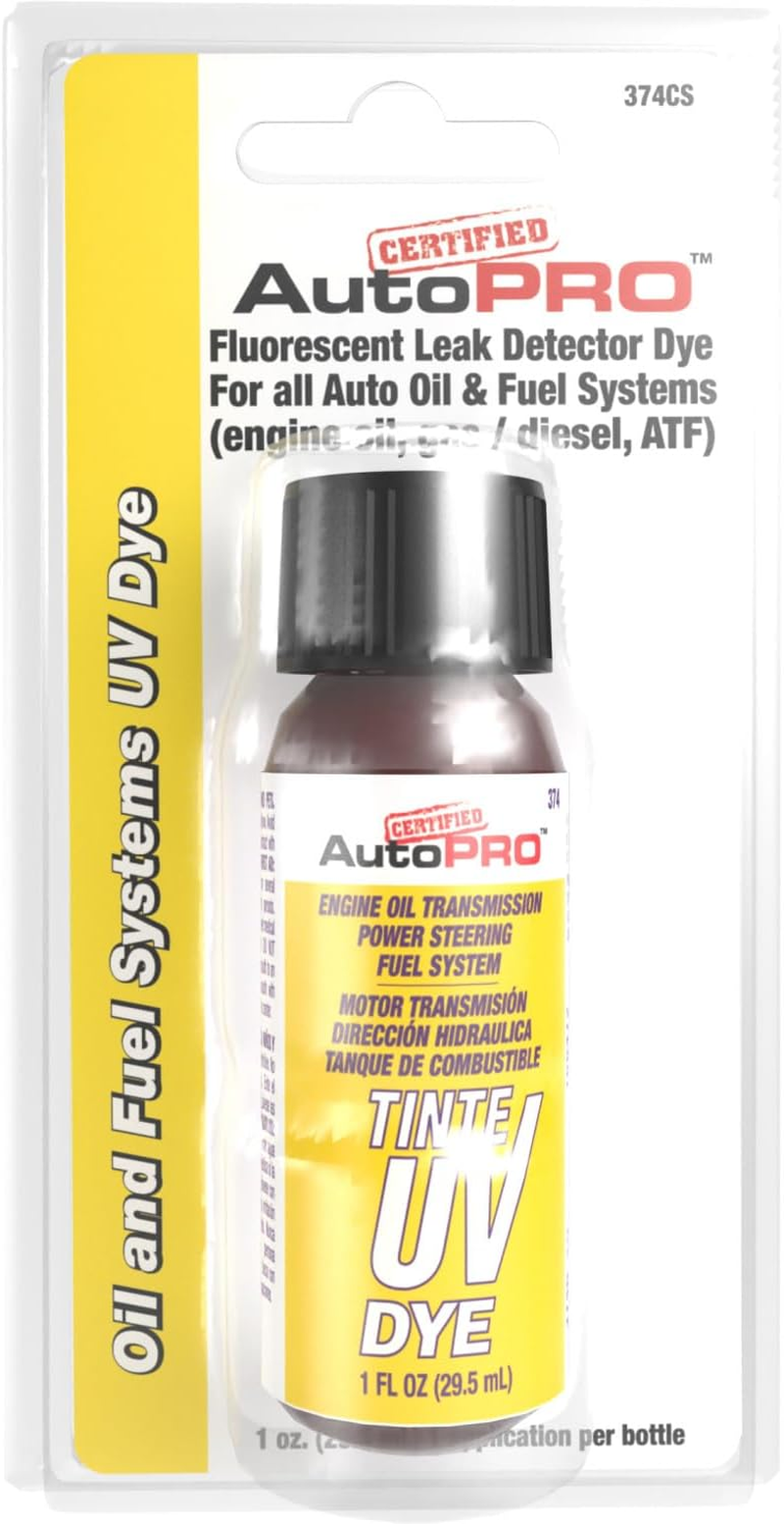 Certified Auto Pro Oil and Fuel System UV Dye Leak Detection for Cars & Trucks & More, 1 Oz, 374CS, Universal image number 1