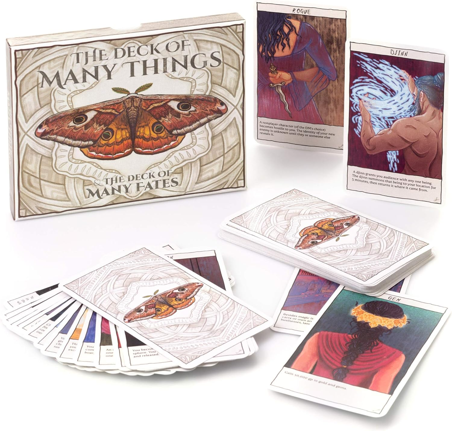 49 Hand-Illustrated Colorful Fantasy Tabletop Role Playing Game| DND 5E|The Deck of Many Things & the Deck of Many Fates
