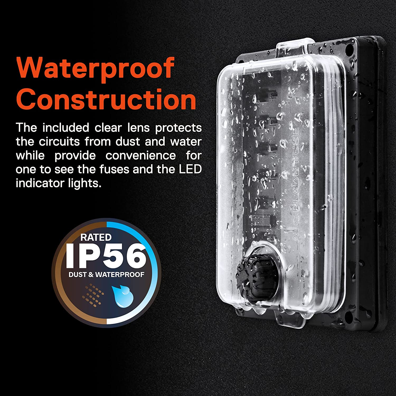 Online-Led-Store PSZACCEPS053H Waterproof (OLS IP56 LED Indicated 10Port Fuse Block Output 25A Outlet) image number 2