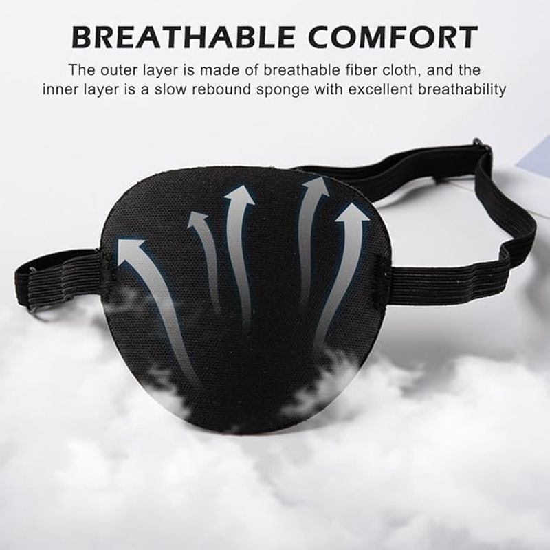 Eye Patch Single Eye Patch Eye Patch,Adjustable Elastic Lazy Eye Patch Silk Eye Patch Mask Black Single Eye Mask with Adjustable Buckle image number 4