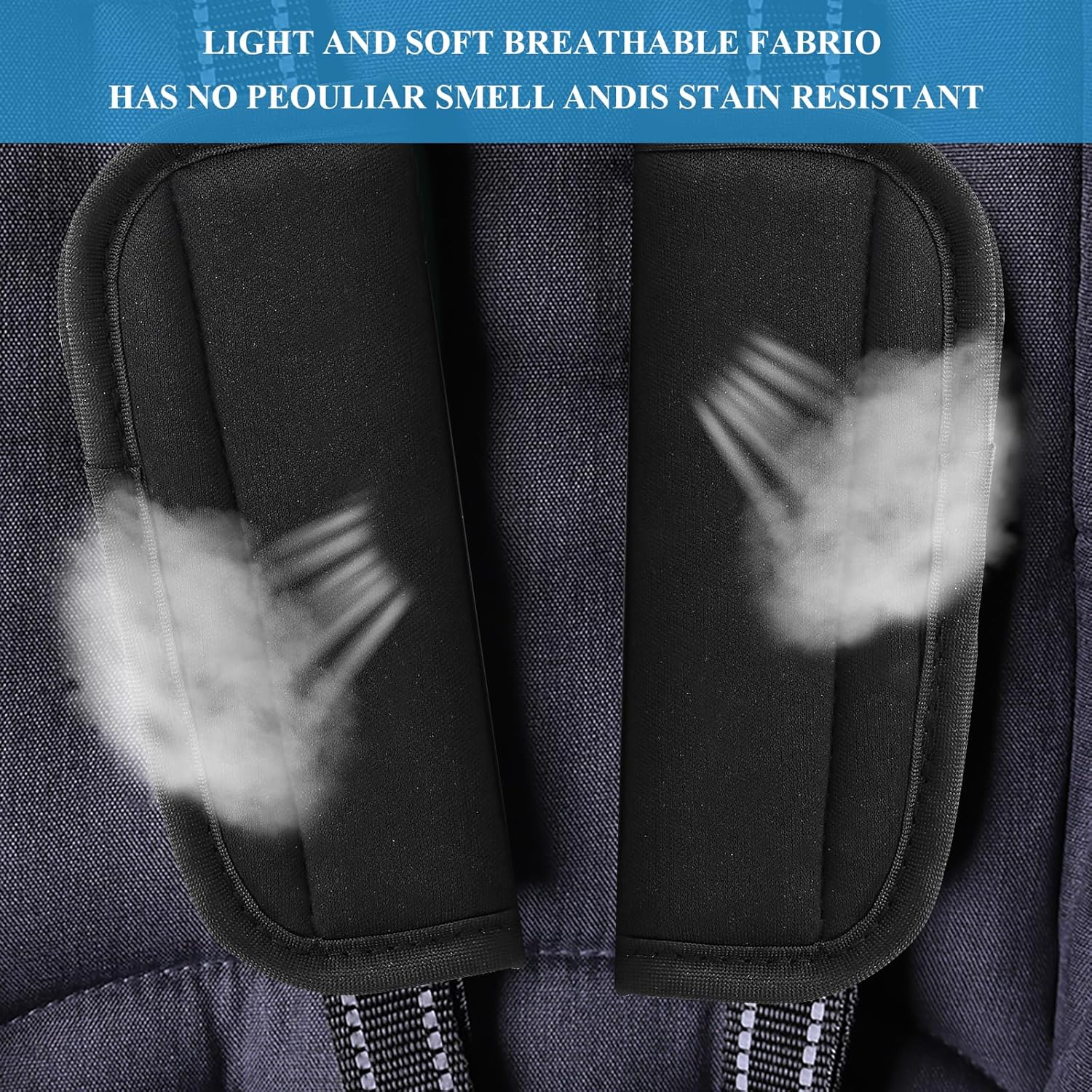 Shoulder Strap Covers for Stroller Baby 2 Pieces Baby Stroller Car Seat Strap Covers Universal, Seat Belt Pads for Kids, Car Seatbelt Strap Covers, Pushchair Strap Covers, Soft Seat Belt Cushion image number 6