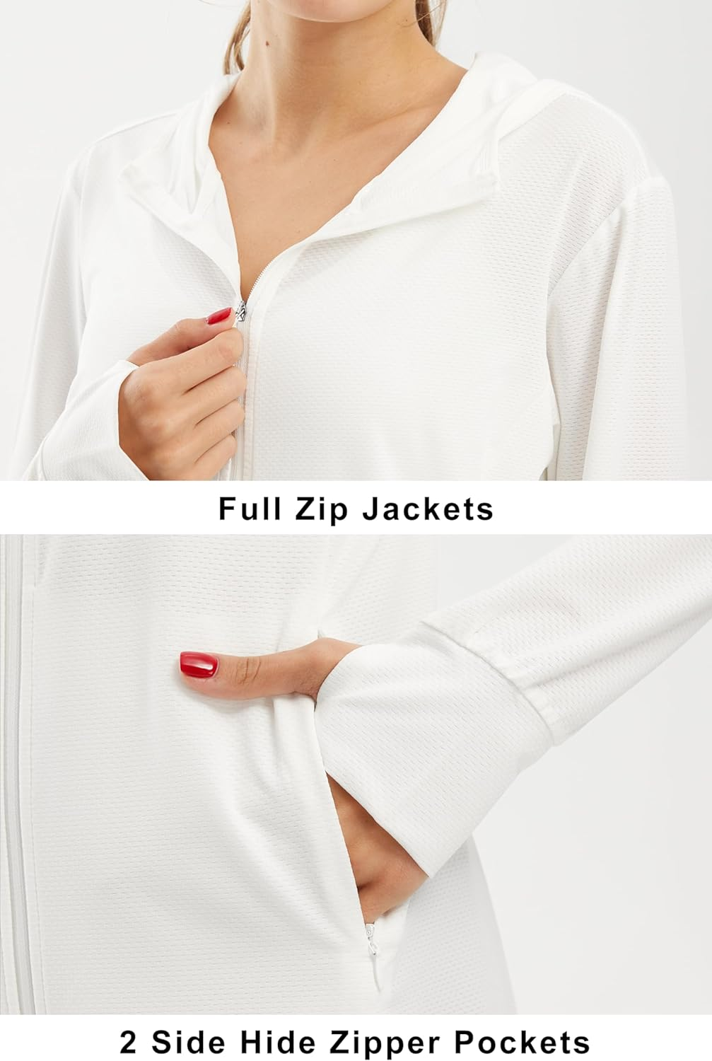 Libin Women'S Full Zip UPF 50+ Sun Protection Hoodie Jacket Long Sleeve Sun Shirt Hiking Outdoor Performance with Pockets image number 3