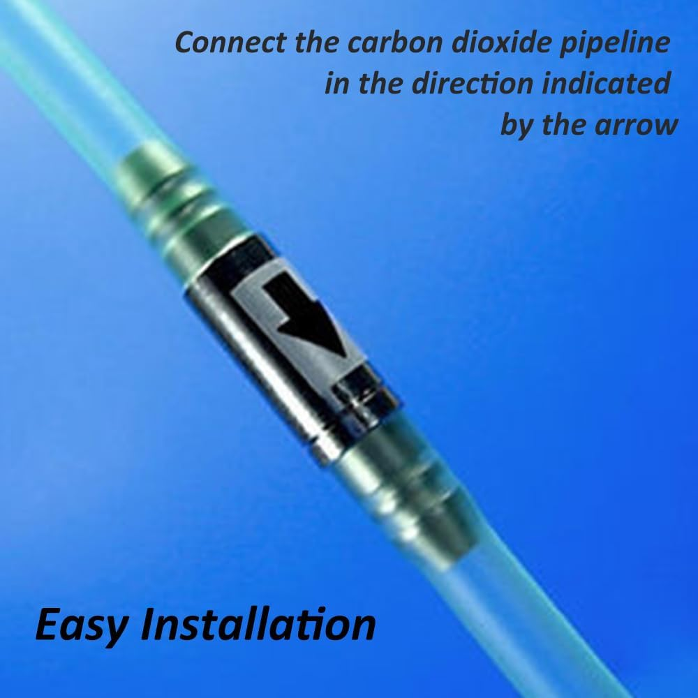 Tophomer CO2 Stainless Steel Check Valve, 4Mm Diameter One Way Non-Return Check Valve Anti-Backflow Maintenance Accessories for Aquarium System Fish Tank image number 1