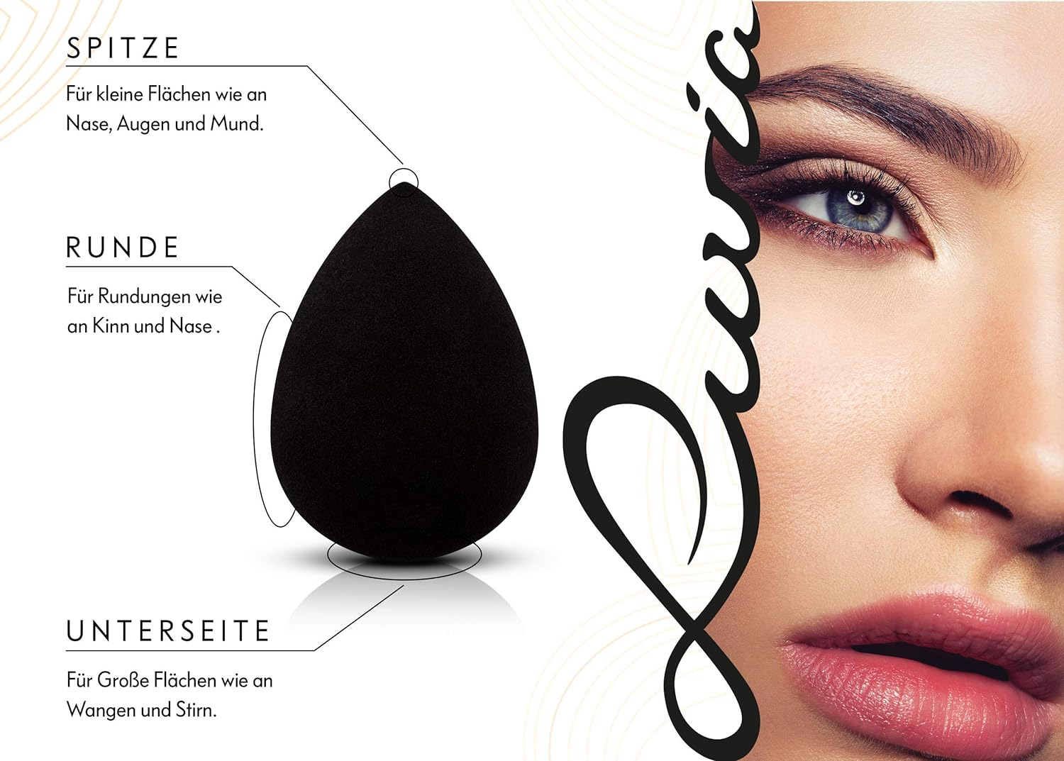 Luvia Beauty Blender Sponge - Make-Up Egg - Extra Soft Blending Sponge - in Timeless Black - Cosmetic Sponge image number 5