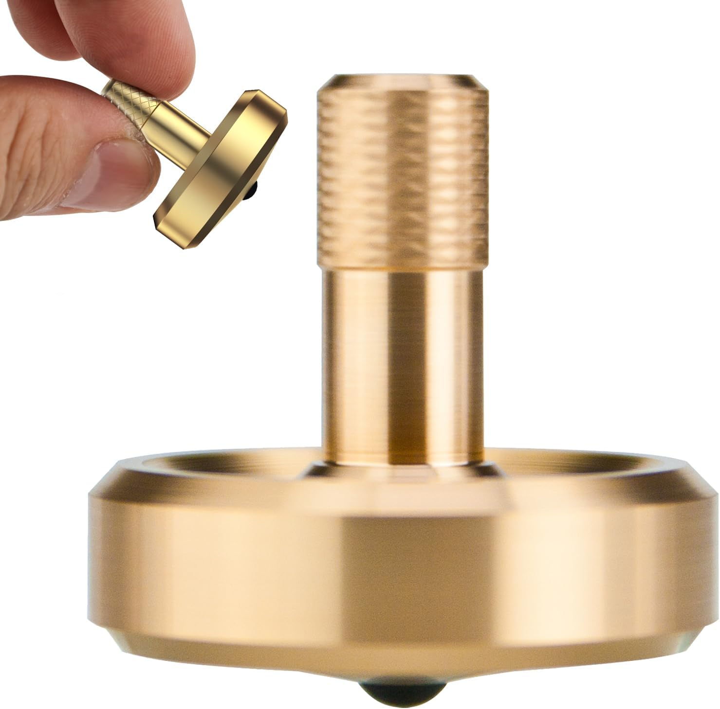 Djuiinostar Spinning Top (AVG 5-8 Minutes), CNC Machined from Solid Brass, High Precision Desk Toy, Waste Your Time Efficiently DST-820 image number 5