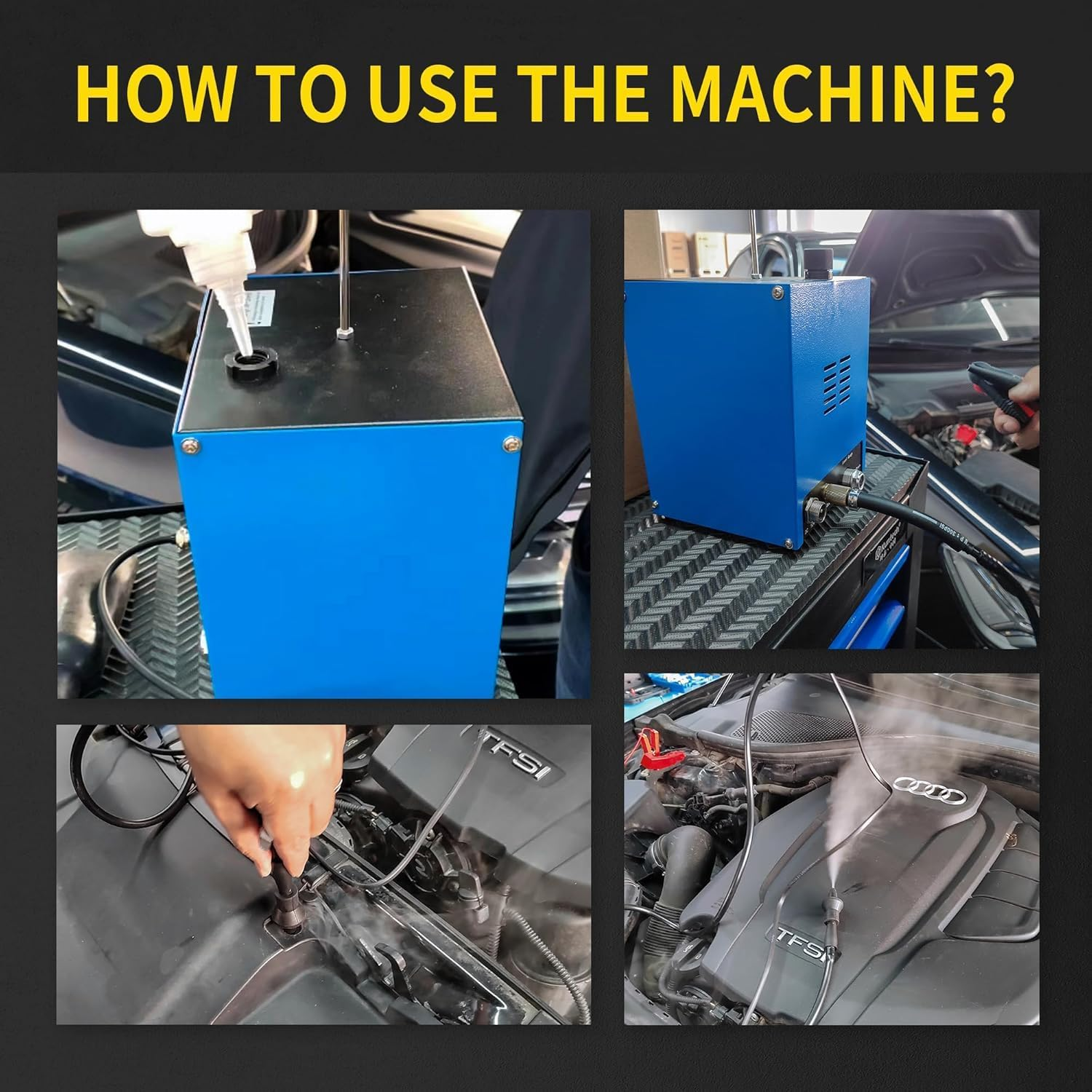 Smoke Machine Automotive Built-In Air Pump, 12V DC Smoke Leak Detector for Pipe System, Fuel Leakage, Leakage Diagnostic Tester for Ute, Cars, Trucks, Motorcycle, ATV, Boats, Snowmobiles image number 2