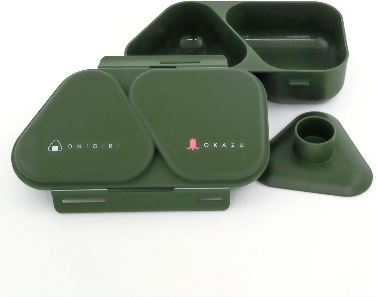 OSK LS-15 Rice Ball Lunch Case, Khaki, 16.3 Fl Oz (465 Ml), Made in Japan, Can Hold Side Dishes, Microwave Safe, Press Type, Simple, Stylish, Antibacterial, Time-Saving, Easy - Khaki image number 2