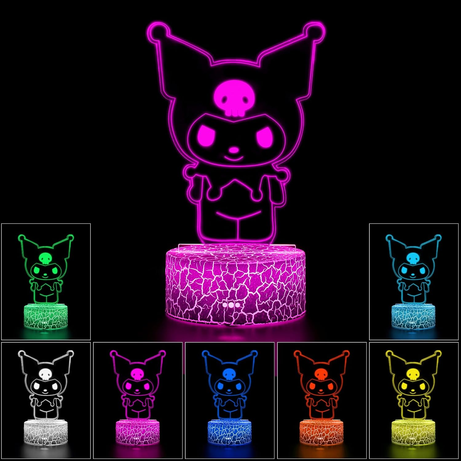 SAIDIC Cute Night Light,Cartoon Night Light,Anime Charater 7 Color Change Decor Lamps,Gifts for Christmas Birthday image number 5