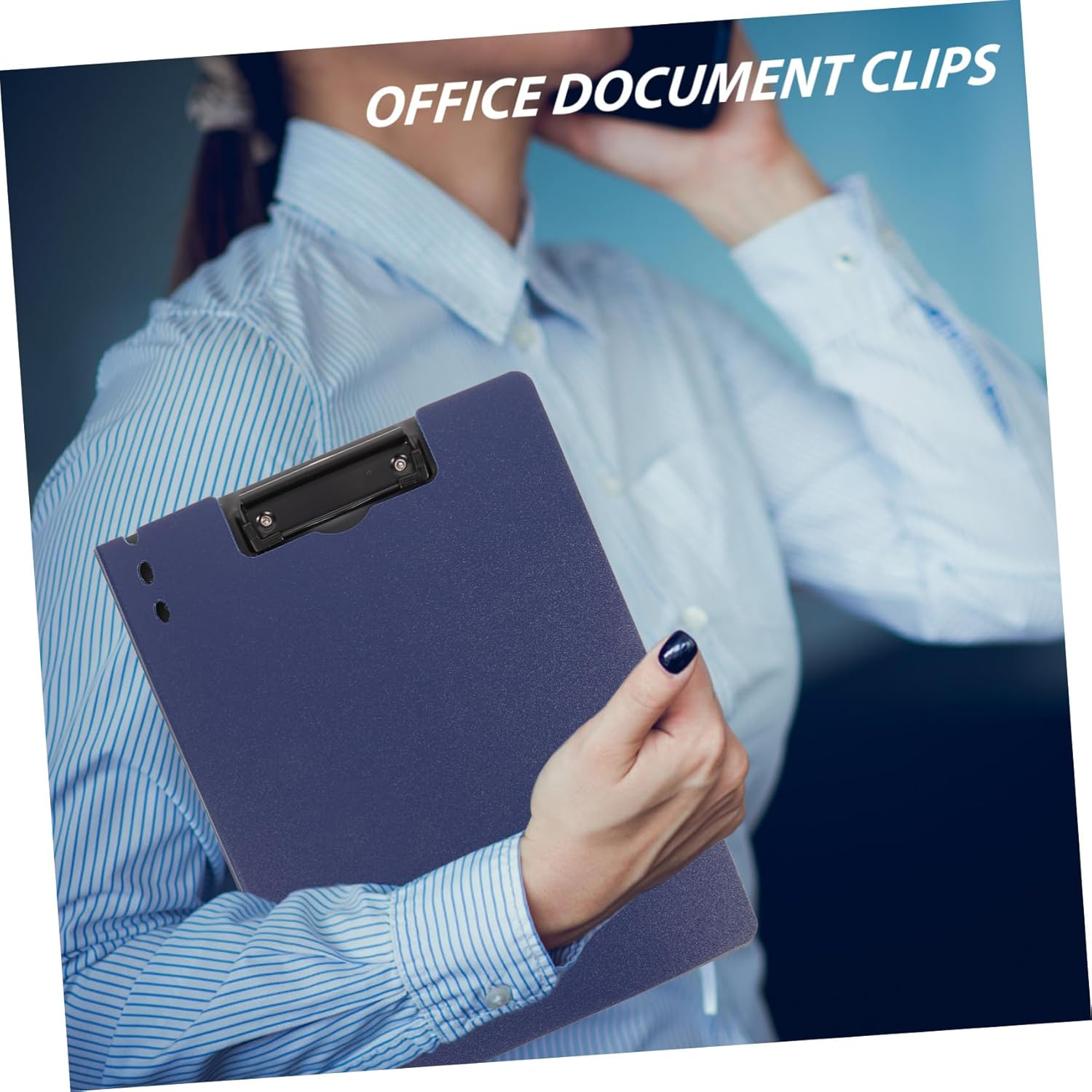 PLAFOPE Writing Pad Holder Clip Board for Classroom Portable Students Writing Boards Paper Clips Office Document Organizer - Grey image number 5