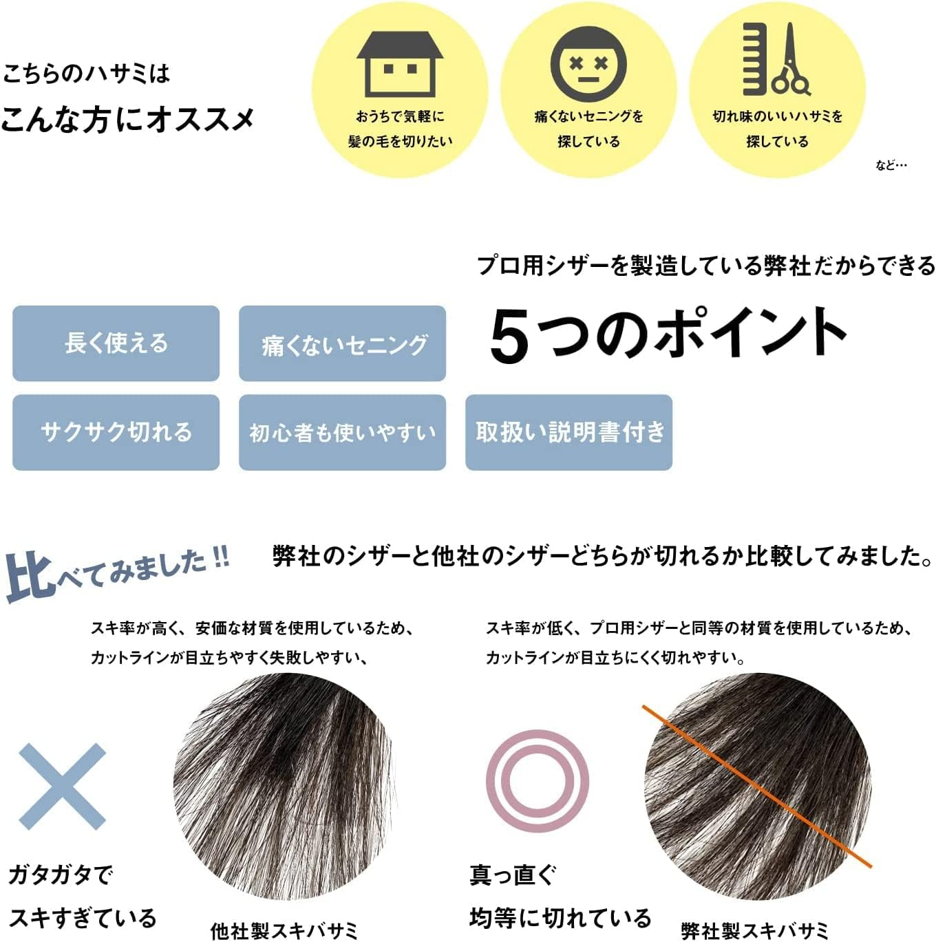 DEEDS AD-02 Japanese Shears Specialty Manufacturer, Natural Finish, Senning, for Home Cutting, 6.0 Inches, Skid Rate, Approximately 15% Skid Rate, image number 3