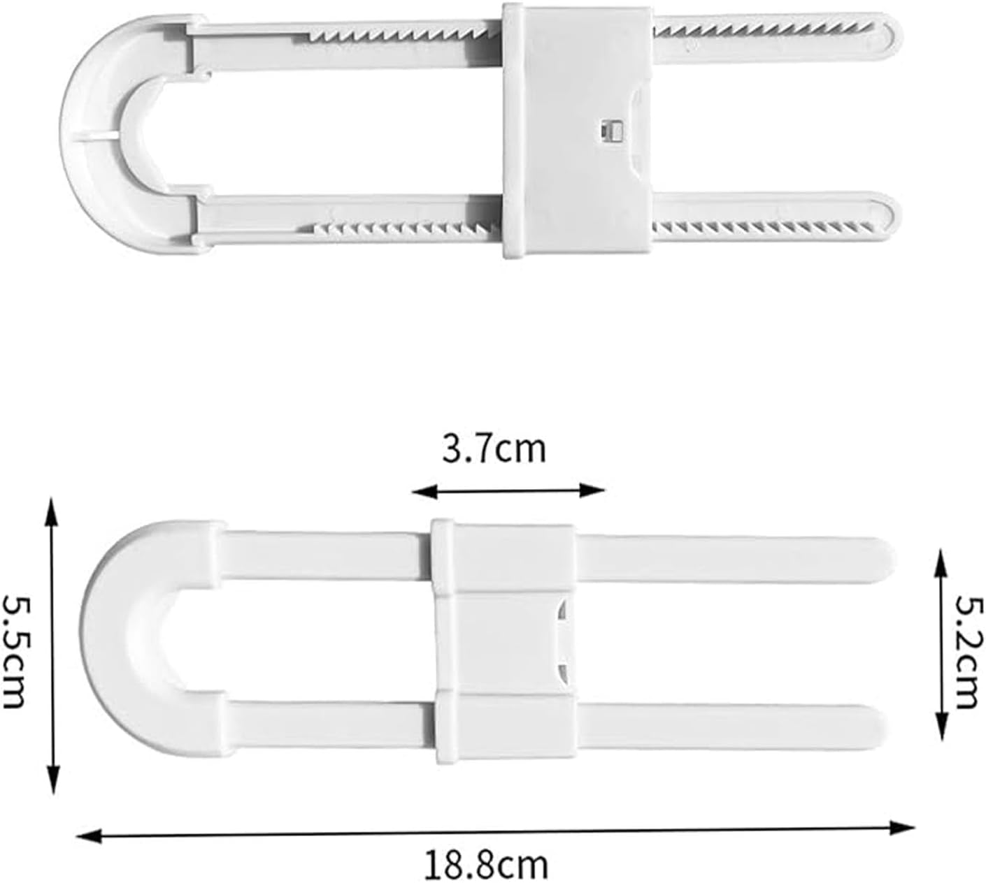 LYSAIMG Sliding Cabinet Locks Child Safety,6Pcs Adjustable Baby Proofing for Both Cabinet Knob and Cabinet Handle,Without Drilling or Adhesive,Proof Your Kitchen,Bathroom,Storage Door (White) image number 5