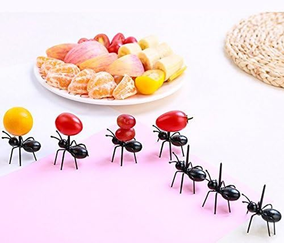36 Pcs Fruit Forks Bistro Cocktail Forks Tasting Appetizer Forks Set Mini Cake Forks, Cute Ants Design image number 6