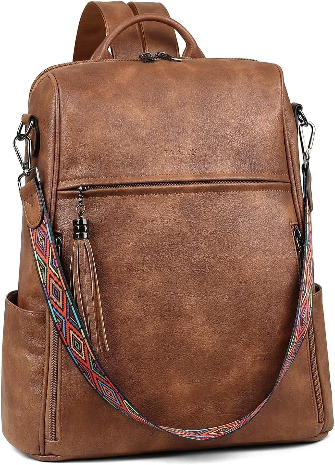 FADEON Womens Backpack Purse Large Designer PU Leather Laptop Backpacks, Ladies Computer Shoulder Bags image number 6