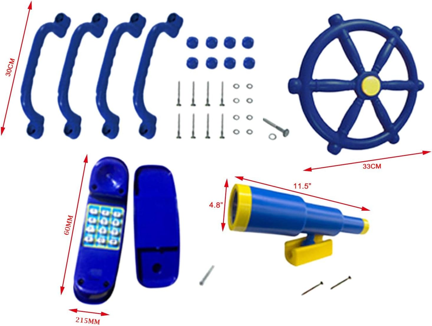 Outdoor Garden Toy Playground Toy Set Swingset Playground Accessories Steering Wheel Toy for Treehouse Outdoor Swing Set Climbing Frame, Style B, Multi - Style B image number 5