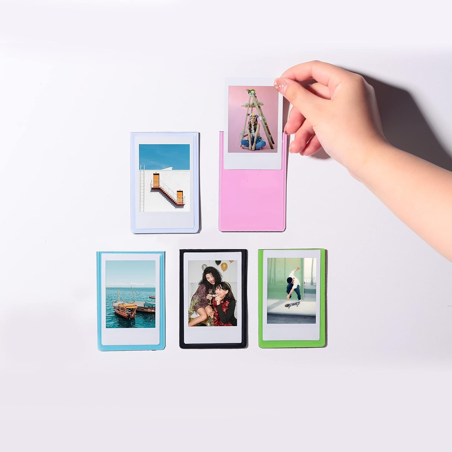 2X3 "Magnetic Picture Frame Refrigerator for Polaroid Fujifilm Instax Mini Instant Film with Clear Protective Pocket Magnet Picture Frame Refrigerator Locker Small Photo Holder Picture -5 Packs image number 5
